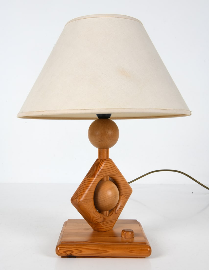 MID-CENTURY SWEDISH PINE TABLE LAMP C. 1970S (1 of 9)