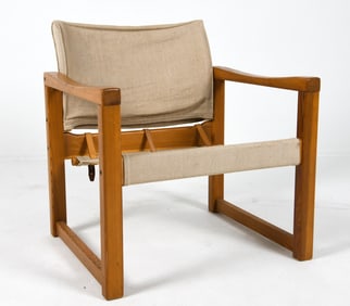 KARIN MOBRING 'DIANA' CANVAS & PINE CHAIR C. 1970S