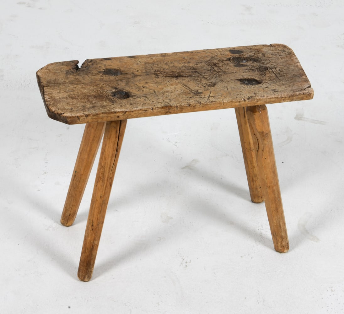 ANTIQUE DUTCH PINE MILKING STOOL (1 of 10)