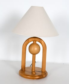 MID-CENTURY SCANDINAVIAN PINE TABLE LAMP C. 1970S