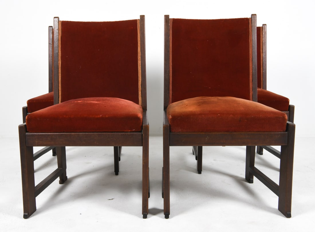 (4) HAAGSE SCHOOL STYLE DUTCH OAK DINING CHAIRS (1 of 14)