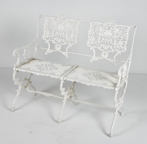 VICTORIAN STYLE DUTCH IRON GARDEN BENCH C. 1950S