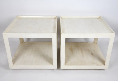 PAIR OF VINTAGE KARL SPRINGER SIDE TABLES