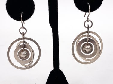 TAPIO WIRKKALA STERLING SILVER FULL MOON EARRINGS