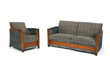 SCHUITEMA STYLE DUTCH OAK SOFA SUITE C. 1970S