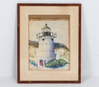 LAURA TAUSSIG LIGHTHOUSE WATERCOLOR