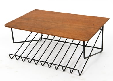 DUTCH TEAK & METAL MAGAZINE TABLE C. 1960S