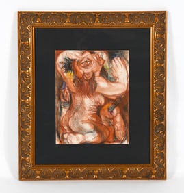 SAUL LISHINSKY (1922-2012) ABSTRACT NUDE DRAWING