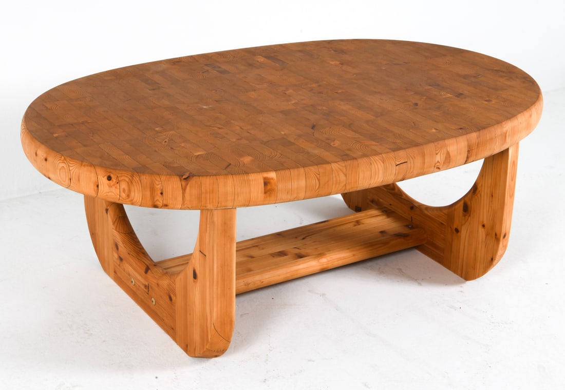 SCANDINAVIAN PARQUETRY PINE COFFEE TABLE C. 1970S (1 of 11)