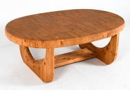 SCANDINAVIAN PARQUETRY PINE COFFEE TABLE C. 1970S