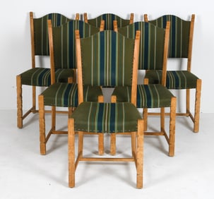 (6) ATTR. HENNING KJAERNULF OAK DINING CHAIRS