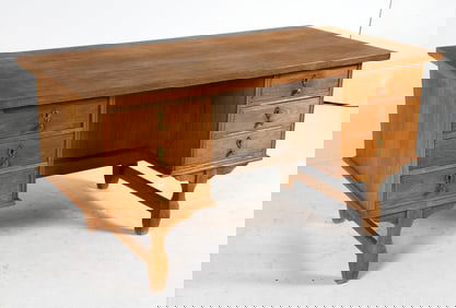 ATTR. HENNING KJAERNULF DANISH OAK DESK C. 1970S