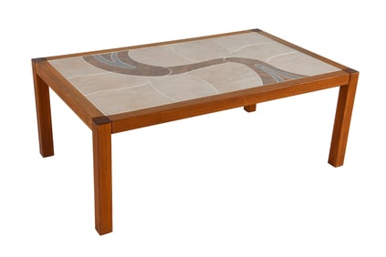 TUE POULSEN HASLEV TEAK & TILE COFFEE TABLE