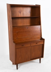LYBY MOBLER STYLE TEAK SECRETARY BOOKCASE CABINET