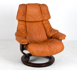EKORNES STRESSLESS RENO LEATHER LOUNGE CHAIR