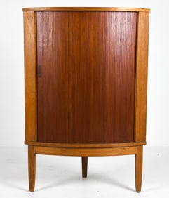 PINDEX DANISH TEAK TAMBOUR CORNER CABINET C. 1960S