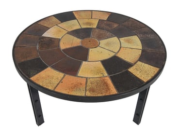 BRITT SALLINGBOE OAK & TILE COFFEE TABLE C. 1970S