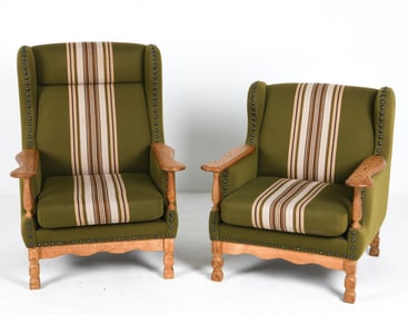 ATTR. HENNING KJAERNULF DANISH OAK LOUNGE CHAIRS