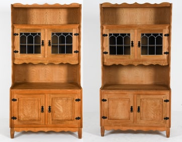 PAIR OF HENNING KJAERNULF OAK BOOKCASE CABINETS