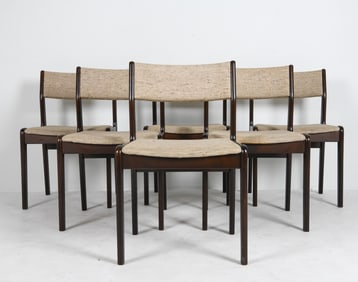 (6) FARSTRUP DANISH BEECH DINING CHAIRS C. 1970S