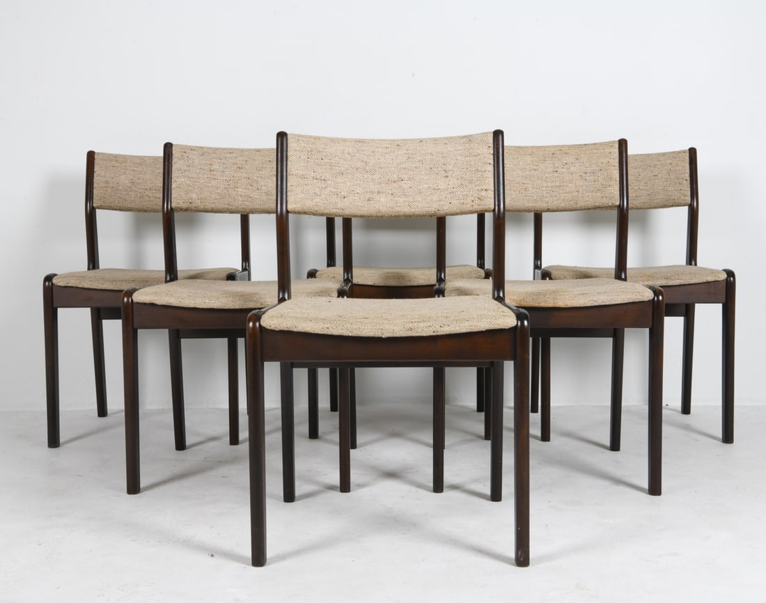 (6) FARSTRUP DANISH BEECH DINING CHAIRS C. 1970S (1 of 13)