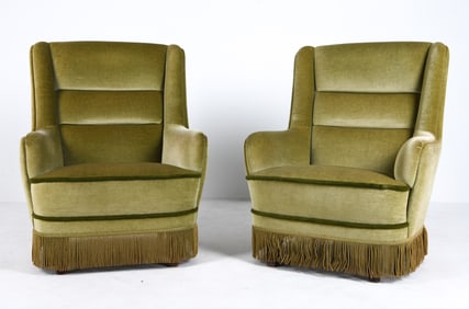 PAIR OF DANISH MOHAIR LOUNGE CHAIRS C. 1960S