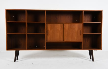 MID-CENTURY DANISH TEAK BOOKCASE CABINET C. 1960S