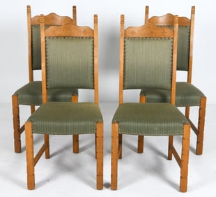 (4) HENNING KJAERNULF STYLE OAK DINING CHAIRS
