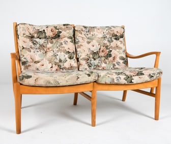 PARKER KNOLL BEECH TWO SEATER SOFA C. 1970S