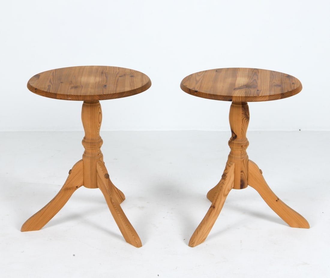 PAIR OF SWEDISH PINE SIDE TABLES C. 1970S (1 of 9)