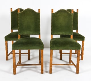 (4) HENNING KJAERNULF STYLE OAK DINING CHAIRS