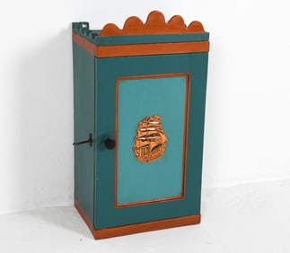 ANTIQUE DANISH PAINTED HANGING CABINET