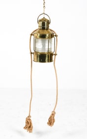 ANKERLICHT BRASS & GLASS SHIP LANTERN 1970S