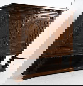 PINDEX BAROQUE STYLE DANISH OAK CABINET 20TH C.