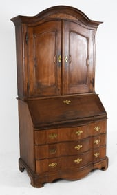 ANTIQUE DANISH OAK SECRETARY CHEST CABINET