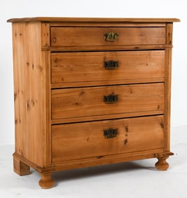 ANTIQUE DANISH PINE CHEST OF DRAWERS