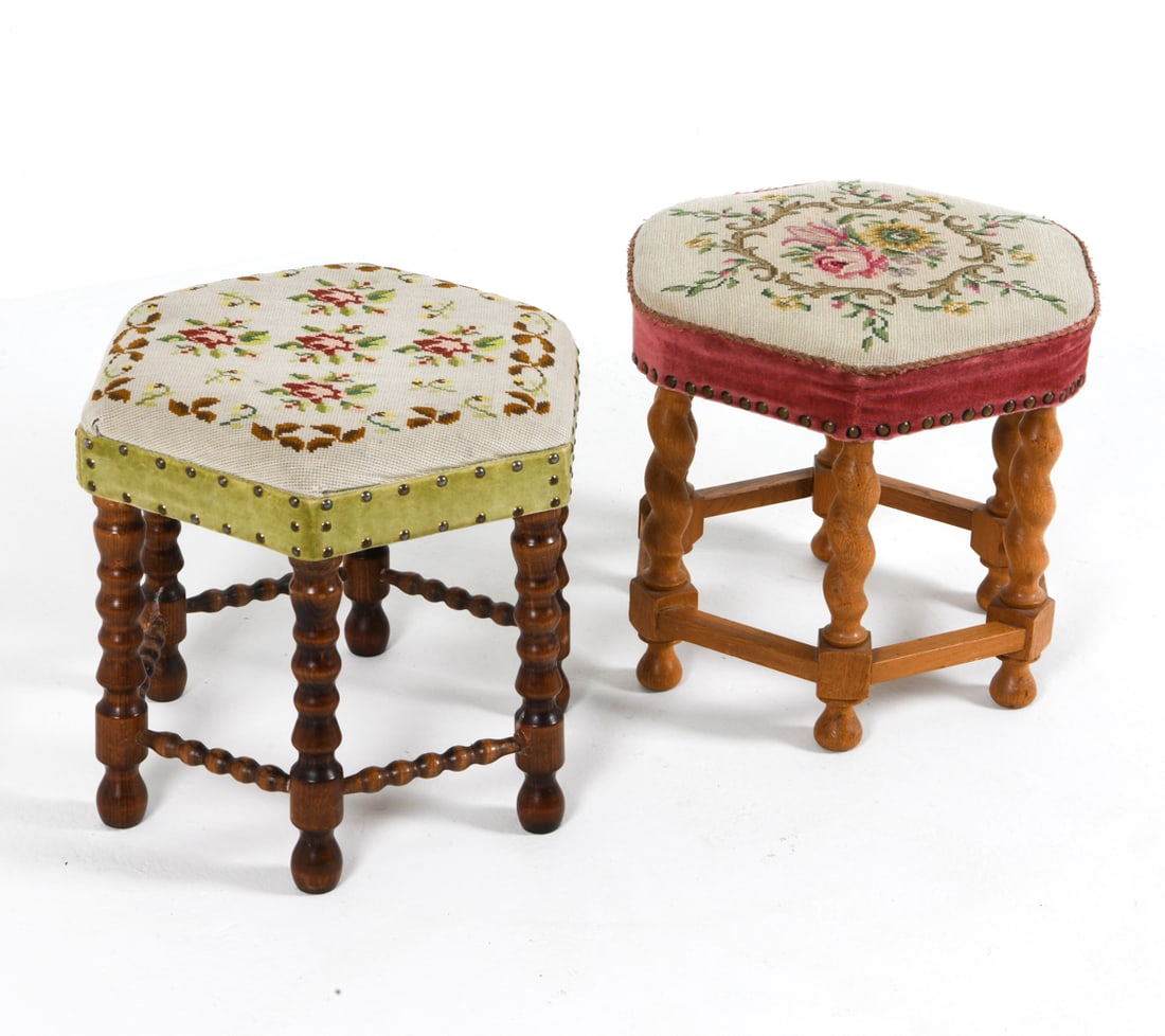 SCANDINAVIAN BOBBIN TURNED OTTOMAN GROUP C. 1960S (1 of 13)