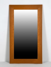 DANISH OAK WALL MIRROR C. 1970S