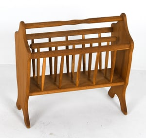DANISH OAK MAGAZINE RACK C. 1970S