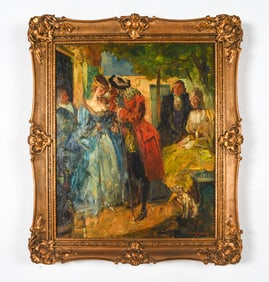 LUDVIG JACOBSEN (1890-1957) FESTIVE GATHERING O/C