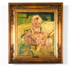 LUDVIG JACOBSEN (1890-1957) PORTRAIT CHILD O/C