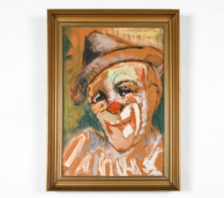 NIELS MOGENSEN (1903-1965) PORTRAIT OF A CLOWN O/C