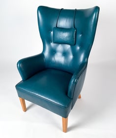 OLE WANSCHER STYLE WINGBACK LOUNGE CHAIR