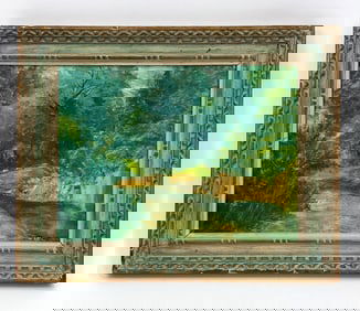 ATTR. JOHN H. TWACHTMAN (1853-1902) LANDSCAPE O/B