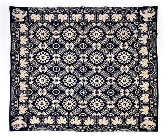 ANTIQUE JACQUARD STYLE COVERLET