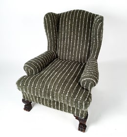ROSEMARY HALLGARTEN FABRIC WINGBACK LOUNGE CHAIR