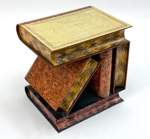 MAITLAND SMITH STYLE ITALIAN FAUX BOOK SIDE TABLE
