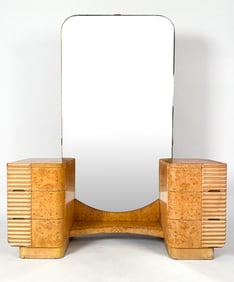 ART DECO BURL WOOD VANITY CHEST