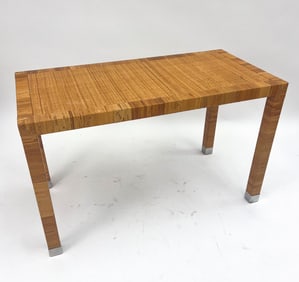 BIELECKY BROTHERS RATTAN CONSOLE TABLE 20TH C.
