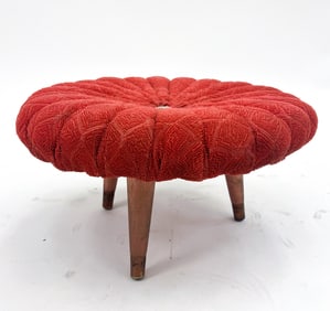 MID-CENTURY POOF VANITY STOOL